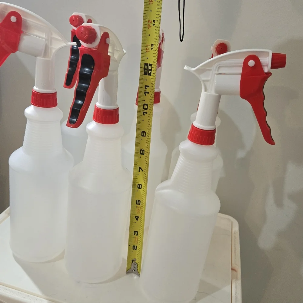 Set of 6 Red and White Spray Bottles